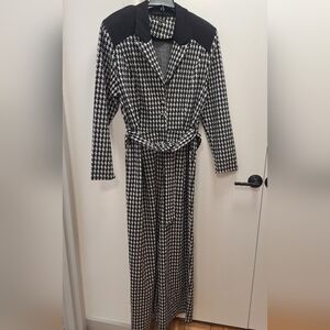 Houndstooth Jumpsuit with belt